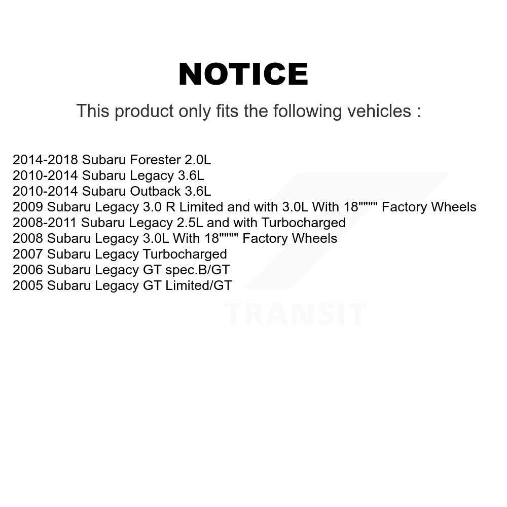 Front Coated Disc Brake Rotors Pair For Subaru Forester Outback Legacy KG-100235 - Image 2