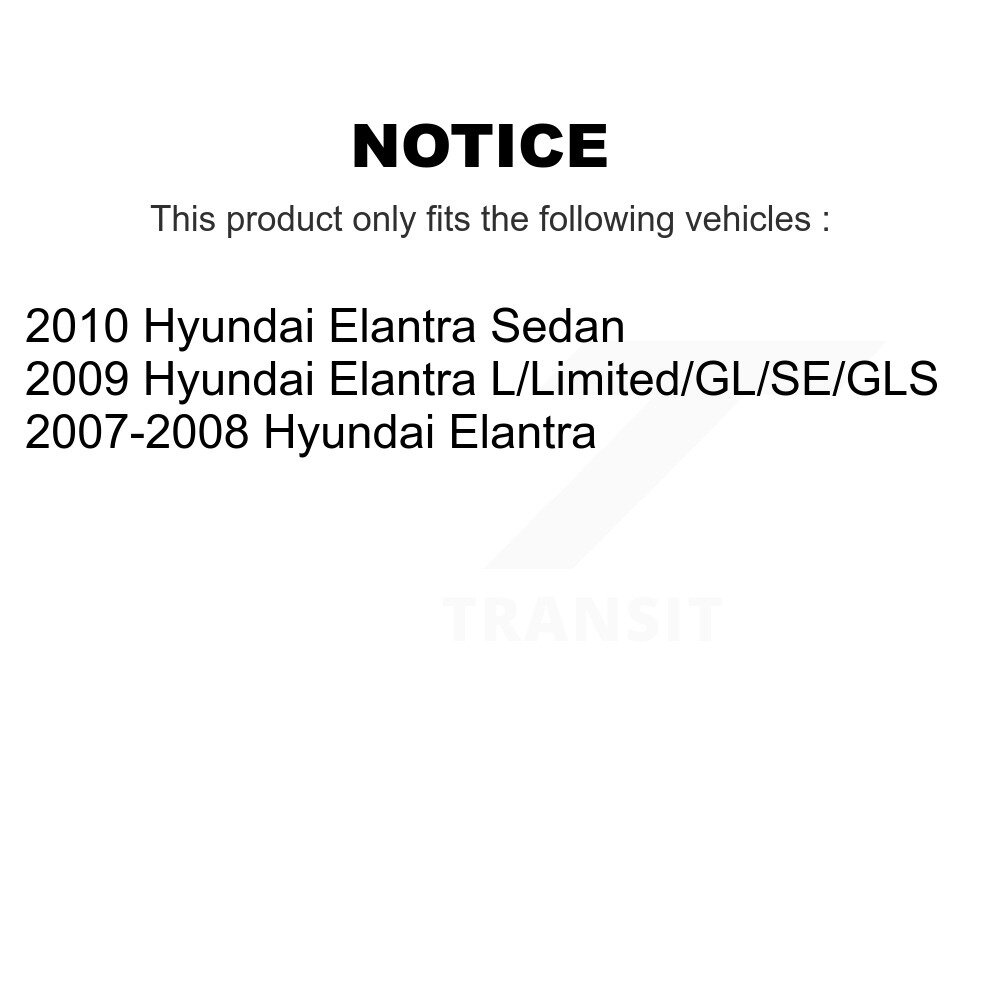 Front Coated Disc Brake Rotors Pair For Hyundai Elantra KG-100261 - Image 2