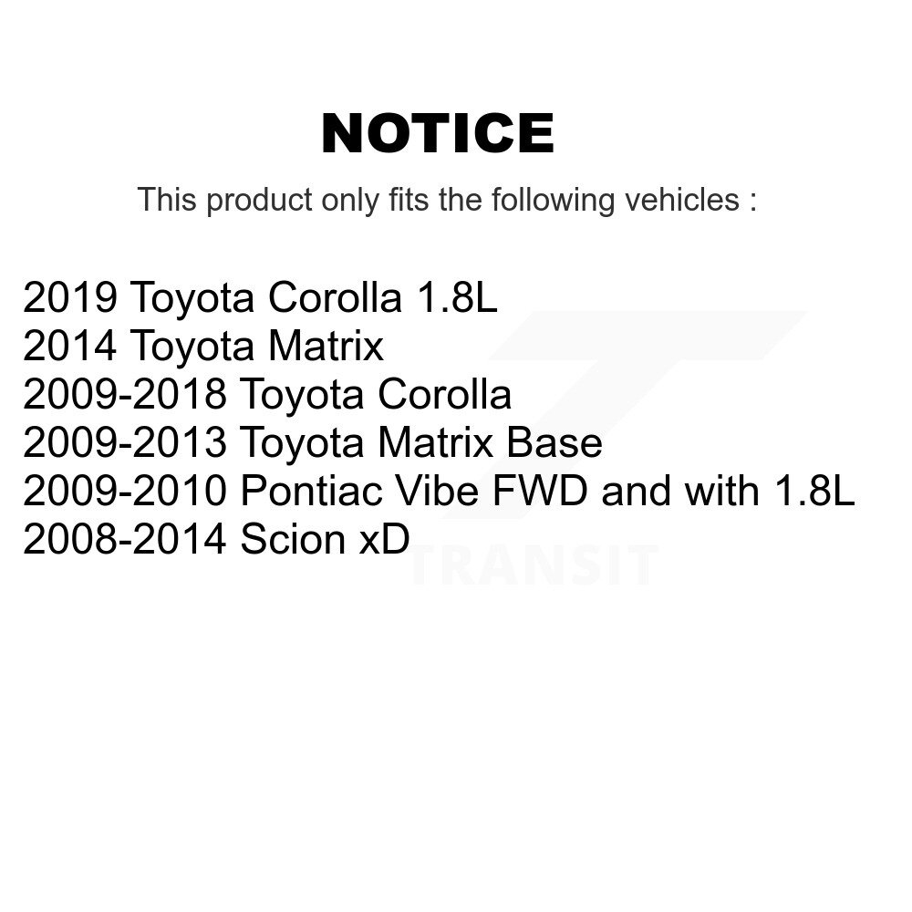 Front Coated Disc Brake Rotors Pair For Toyota Corolla Matrix Pontiac Vibe Scion xD KG-100287 - Image 2