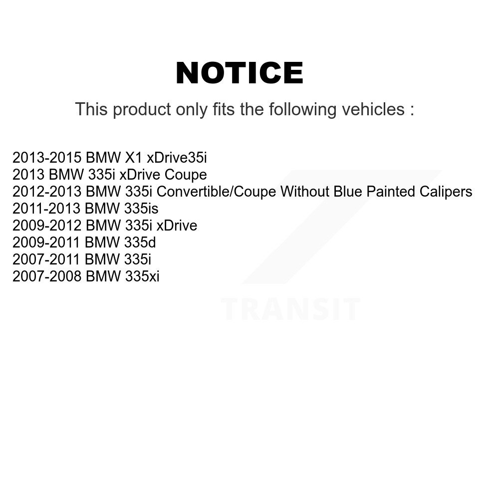 Front Coated Disc Brake Rotors Pair For BMW X1 335i xDrive 335xi 335is 335d KG-100296 - Image 2