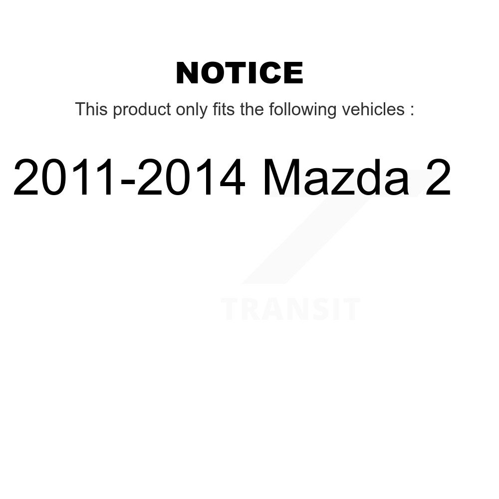 Front Coated Disc Brake Rotors Pair For 2011-2014 Mazda 2 KG-100325 - Image 2