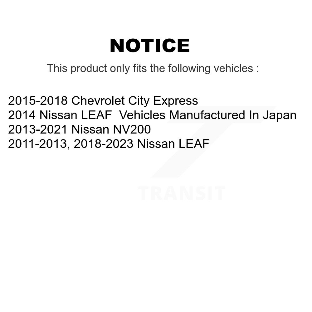 Front Coated Disc Brake Rotors Pair For Nissan LEAF NV200 Chevrolet City Express KG-100327 - Image 2