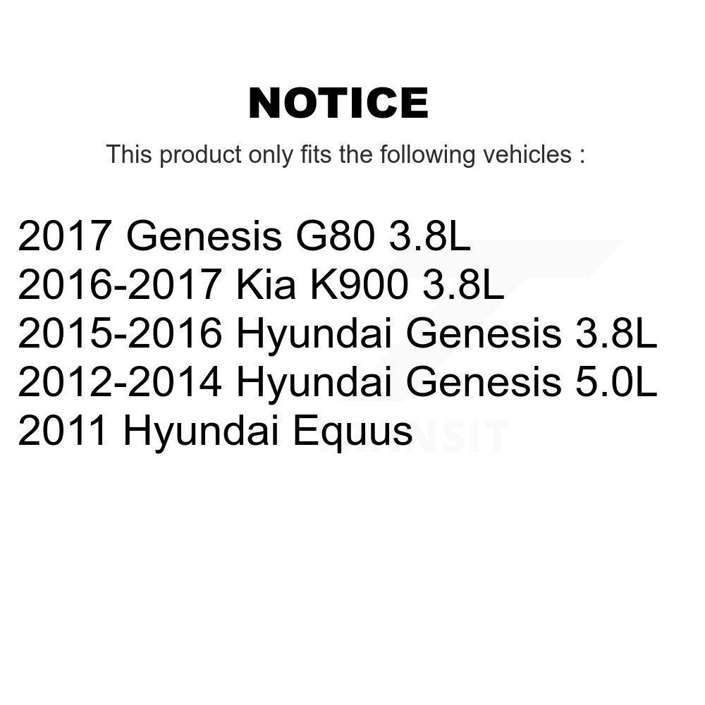 Front Coated Disc Brake Rotors Pair For Hyundai Genesis G80 Equus Kia K900 KG-100328 - Image 2