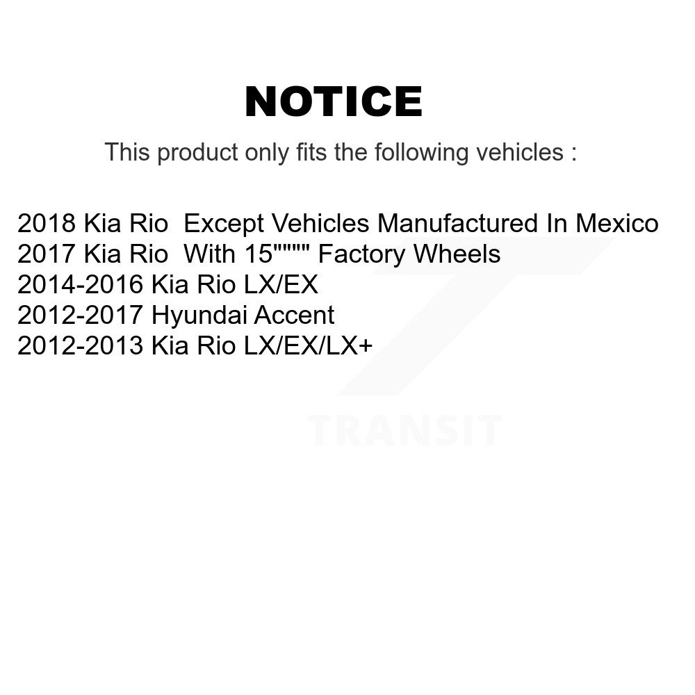 Front Coated Disc Brake Rotors Pair For Hyundai Accent Kia Rio KG-100340 - Image 2