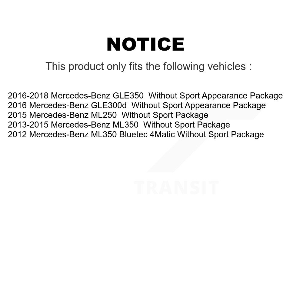Front Coated Disc Brake Rotors Pair For Mercedes-Benz ML350 GLE350 ML250 GLE300d KG-100343 - Image 2
