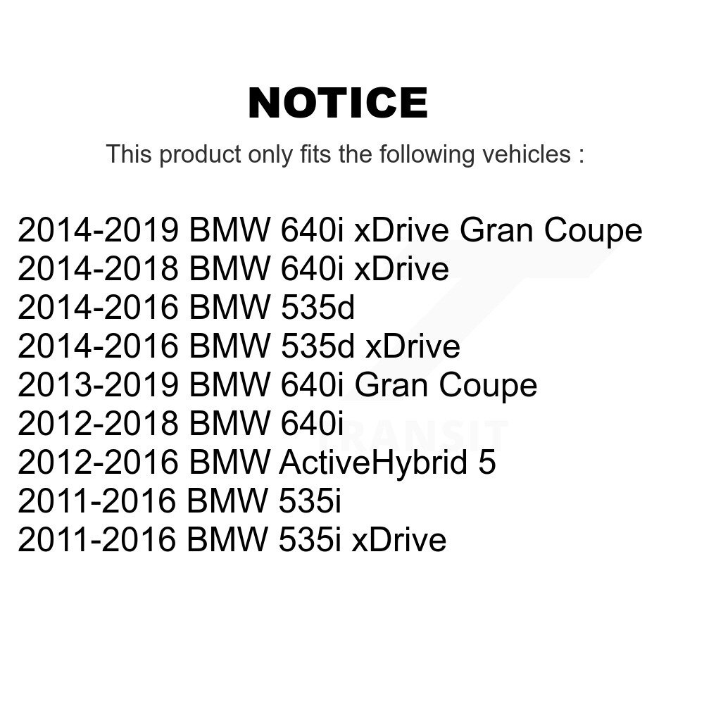 Front Coated Disc Brake Rotor Pair For BMW 535i xDrive 535d 640i Gran Coupe ActiveHybrid 5 KG-100378 - Image 2