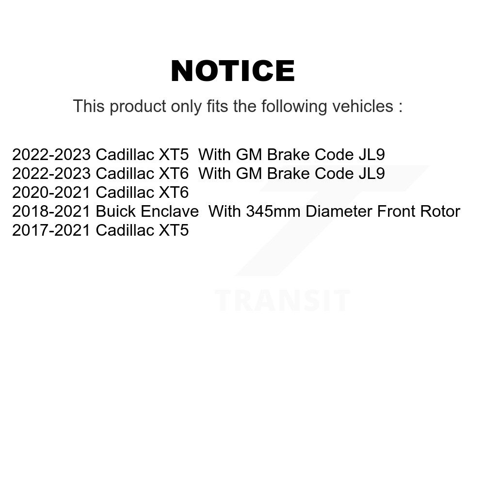 Front Coated Disc Brake Rotors Pair For Cadillac XT5 Buick Enclave XT6 KG-100379 - Image 2