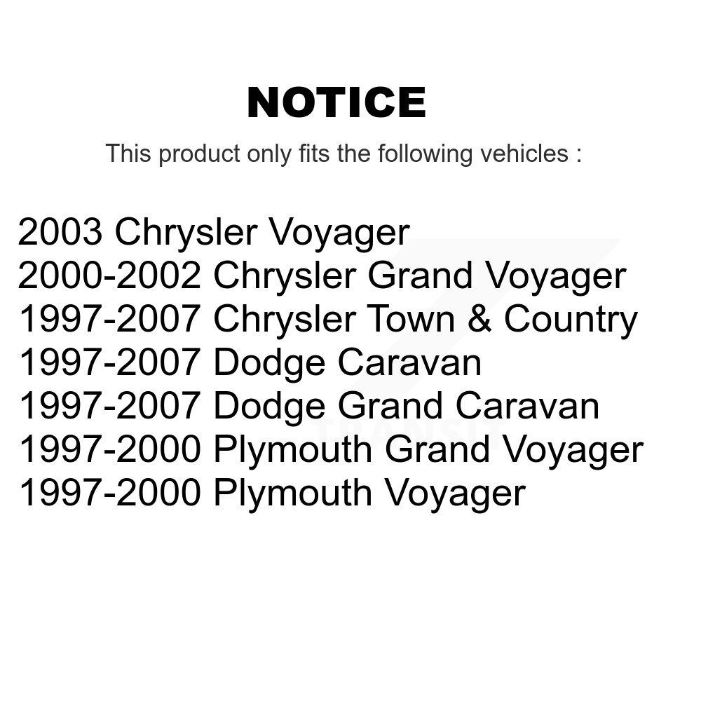Rear Coated Disc Brake Rotor Pair For Dodge Grand Caravan Chrysler Town & Country Plymouth KG-100464 - Image 2
