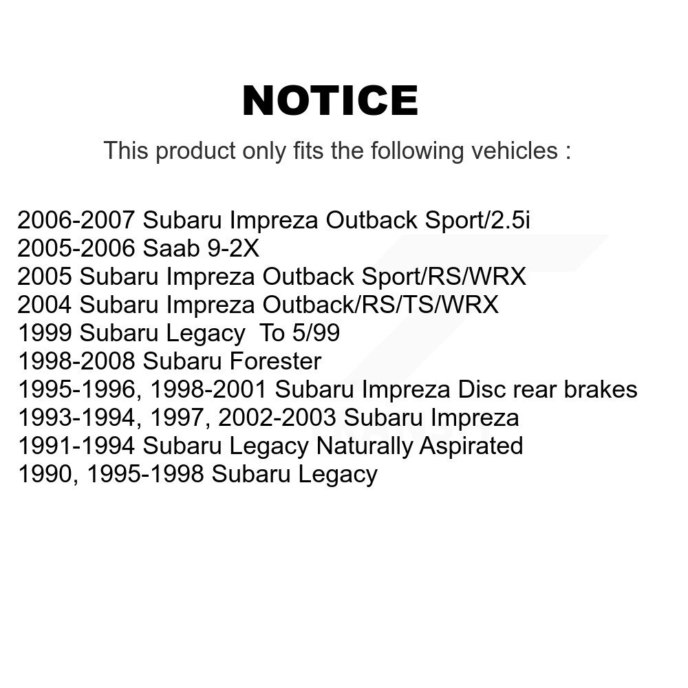 Rear Coated Disc Brake Rotors Pair For Subaru Impreza Forester Legacy Saab 9-2X KG-100493 - Image 2