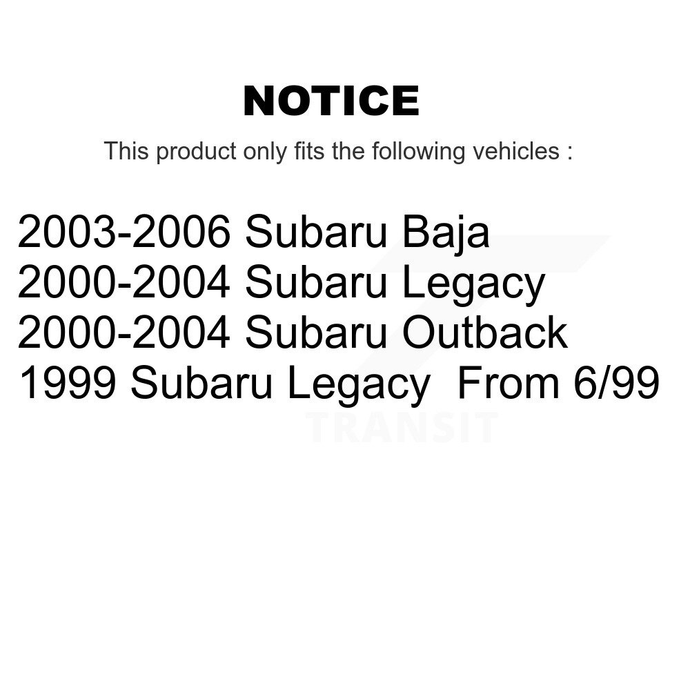 Rear Coated Disc Brake Rotors Pair For Subaru Outback Legacy Baja KG-100511 - Image 2