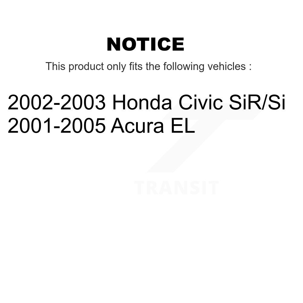 Rear Coated Disc Brake Rotors Pair For Honda Civic Acura EL KG-100533 - Image 2