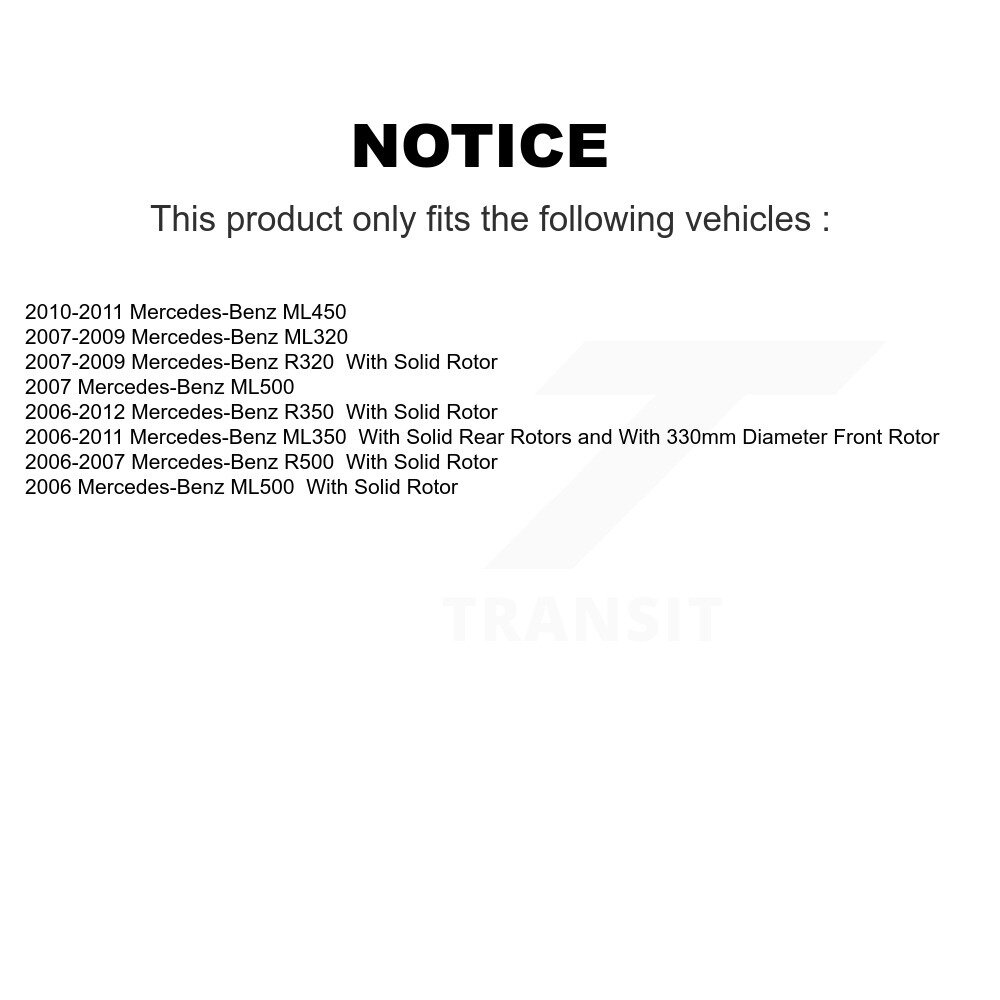 Rear Coated Disc Brake Rotor Pair For Mercedes-Benz ML350 ML320 R350 ML500 R320 R500 ML450 KG-100569 - Image 2