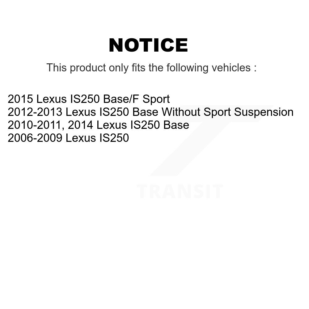 Rear Coated Disc Brake Rotors Pair For Lexus IS250 KG-100581 - Image 2