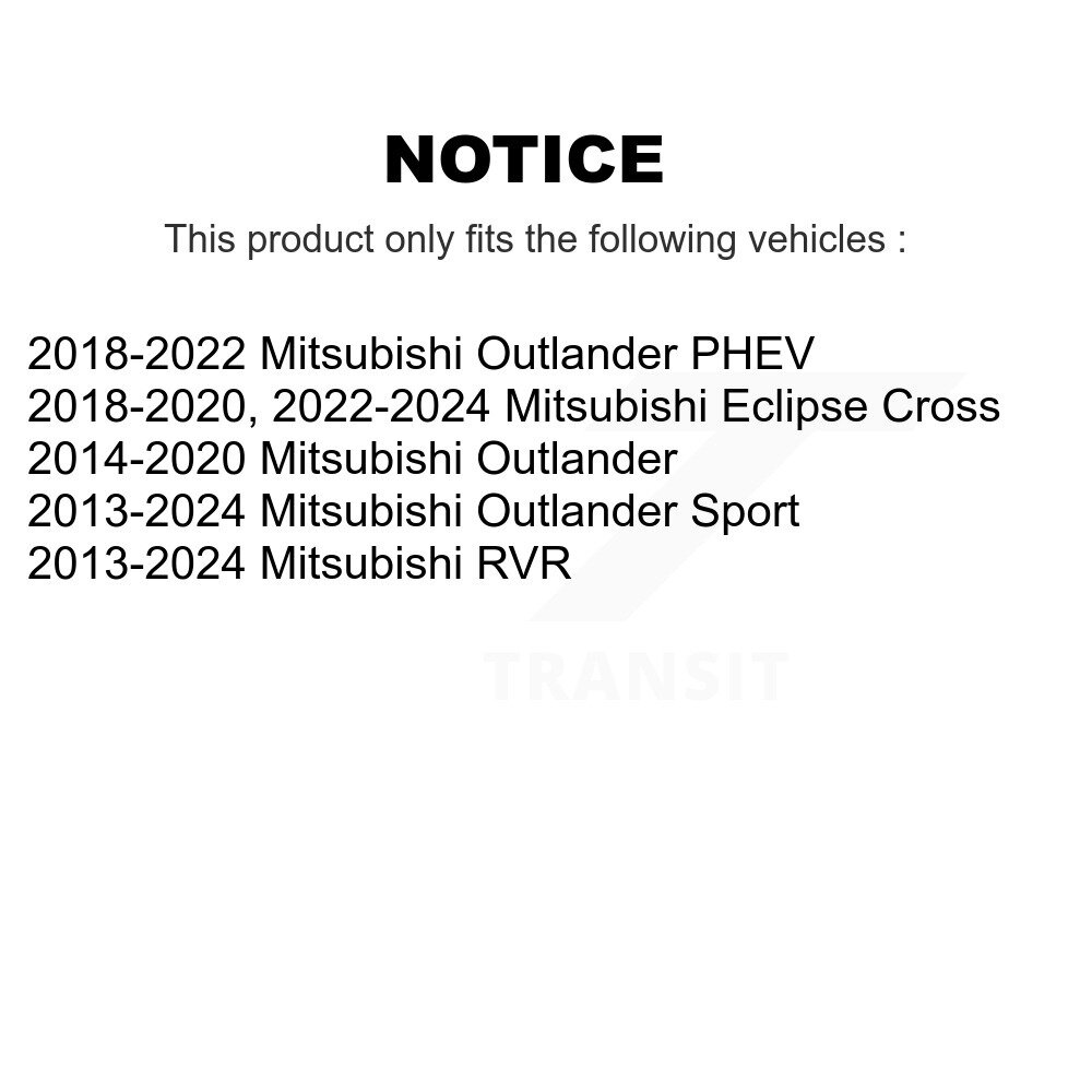 Rear Coated Disc Brake Rotors Pair For Mitsubishi RVR Outlander Eclipse Cross PHEV Sport KG-100657 - Image 2