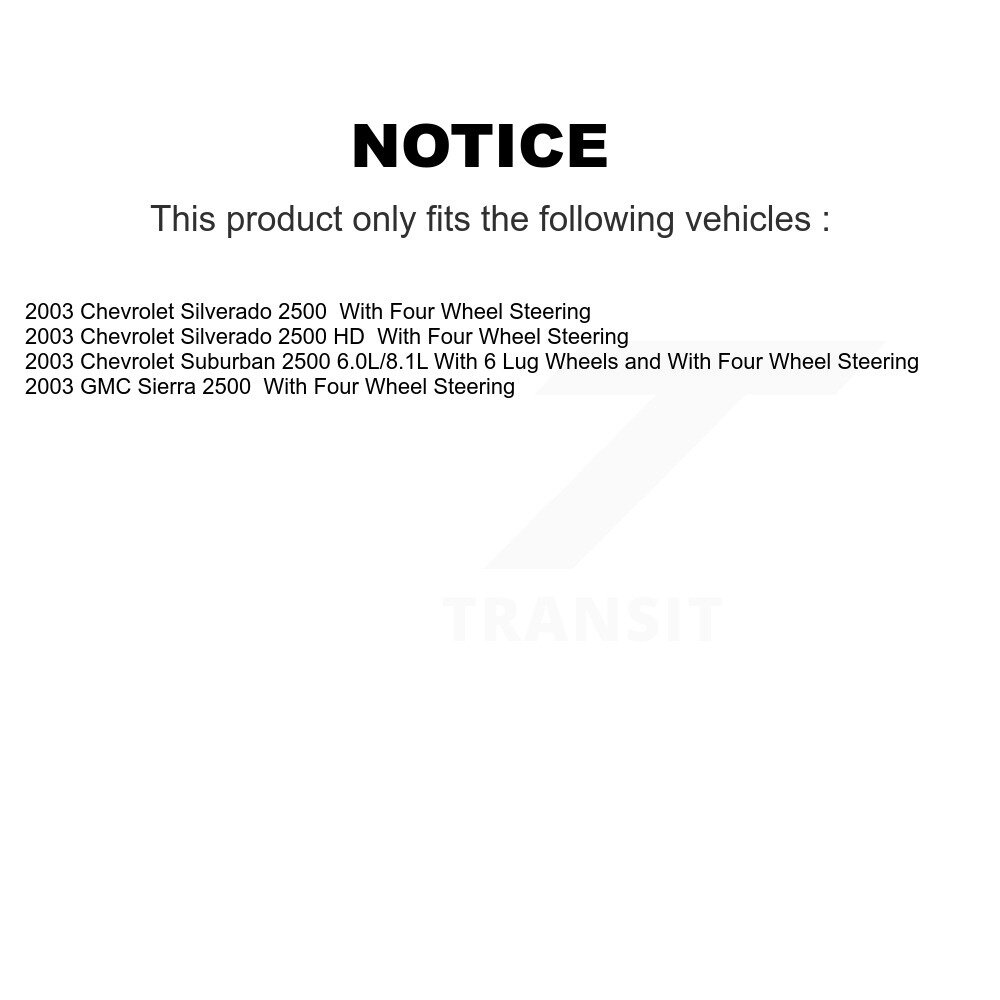 Front Rear Coated Brake Rotor Kit For 2003 Chevrolet Silverado 2500 HD Suburban GMC Sierra KG-100701 - Image 2