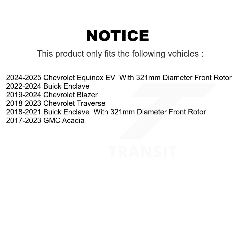 Front Rear Coated Brake Rotors Kit For Chevrolet Traverse GMC Acadia Blazer Buick Enclave KG-100756 - Image 2