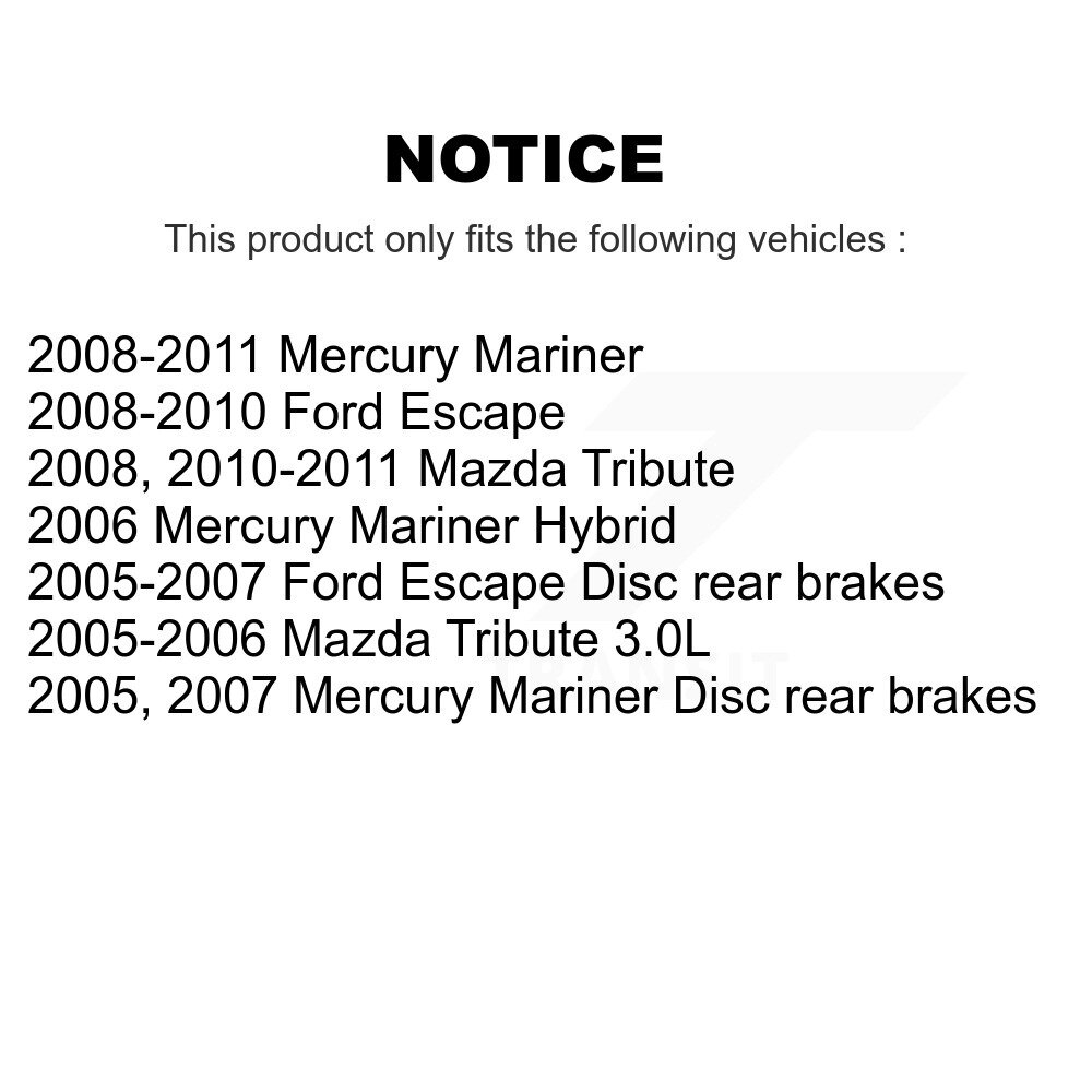 Front Rear Coated Disc Brake Rotors Kit For Ford Escape Mazda Tribute Mercury Mariner KG-100775 - Image 2