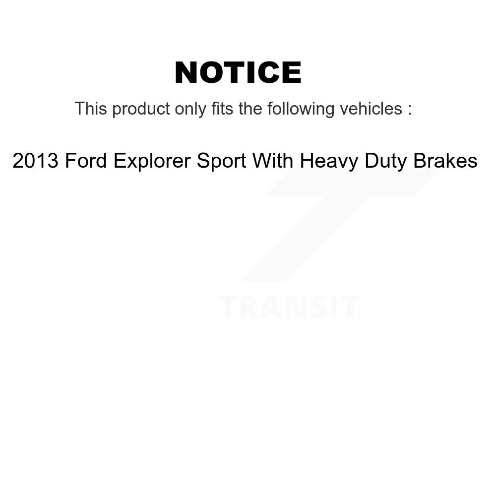 Front Rear Coated Disc Brake Rotor Kit For 2013 Ford Explorer Sport With Heavy Duty Brakes KG-100796 - Image 2