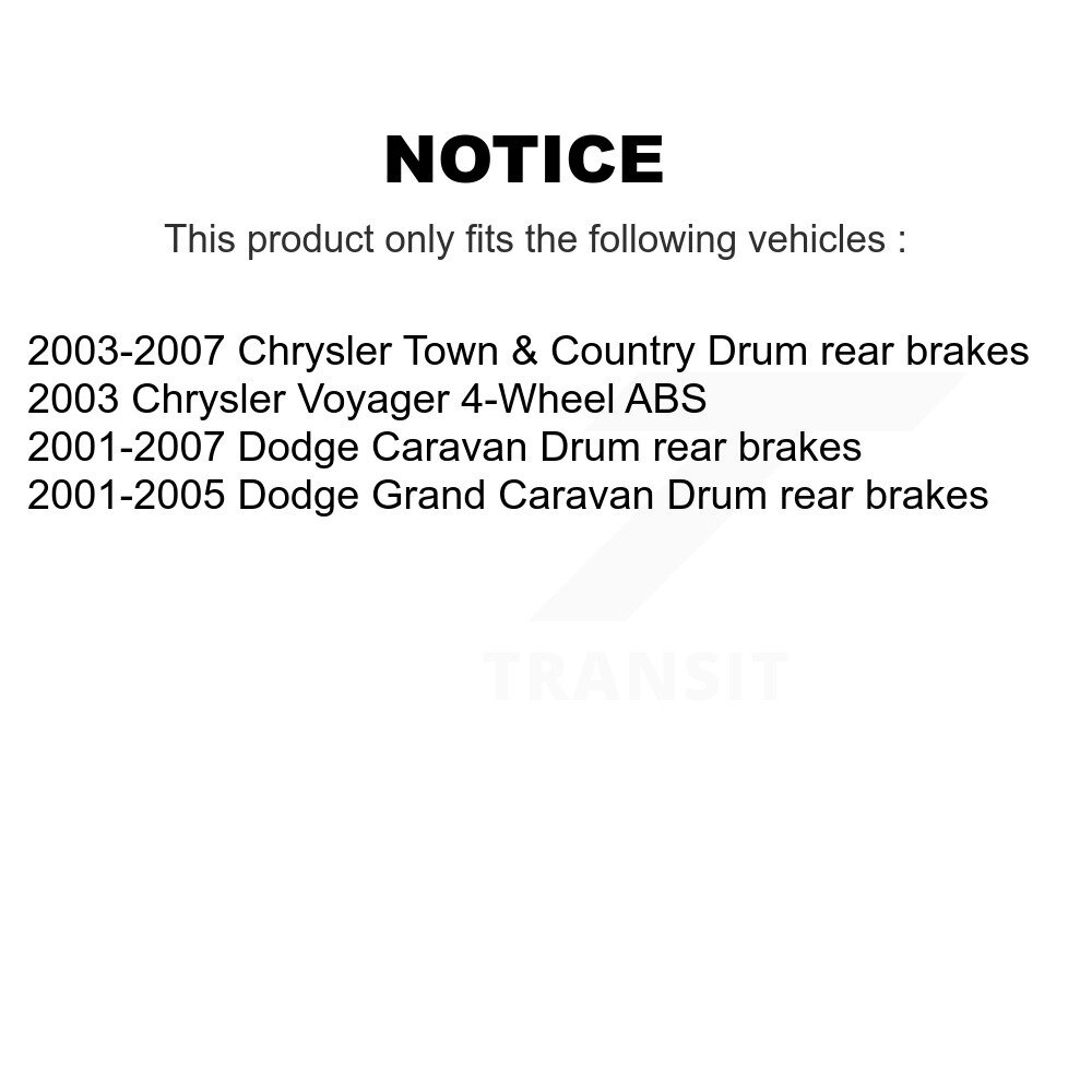 Front Rear Coated Brake Rotors Kit For Dodge Caravan Grand Chrysler Town & Country Voyager KG-100826 - Image 2