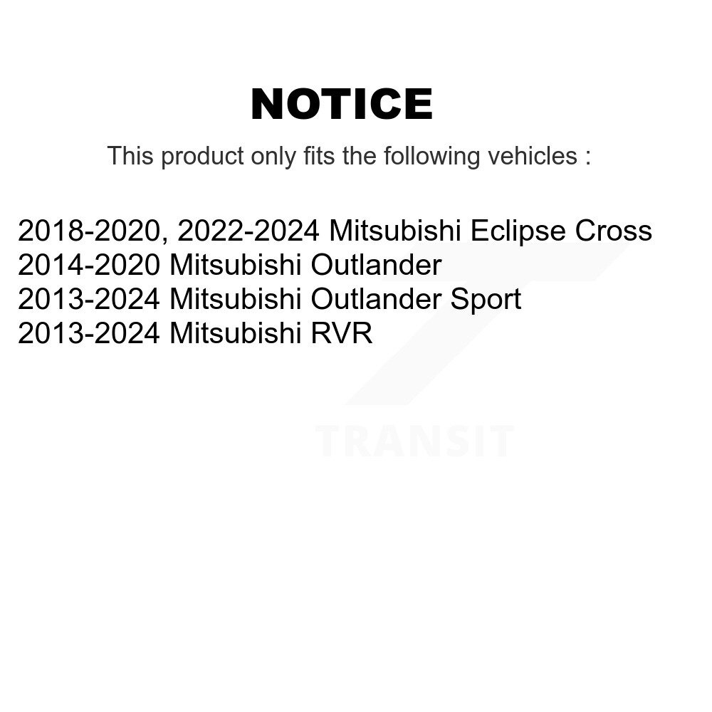 Front Rear Coated Disc Brake Rotors Kit For Mitsubishi RVR Outlander Eclipse Cross Sport KG-100843 - Image 2