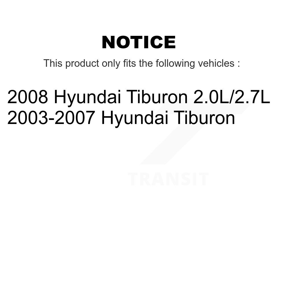 Front Rear Coated Disc Brake Rotors Kit For Hyundai Tiburon KG-100919 - Image 2