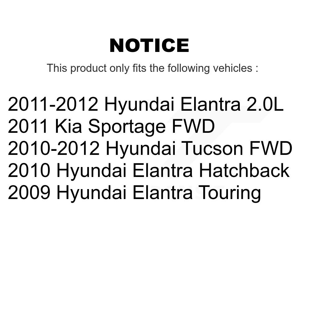 Front Rear Coated Disc Brake Rotors Kit For Hyundai Elantra Tucson Kia Sportage KG-100924 - Image 2