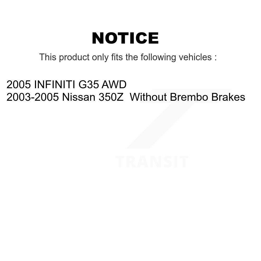 Front Rear Coated Disc Brake Rotors Kit For 2005 INFINITI G35 AWD KG-100933 - Image 2
