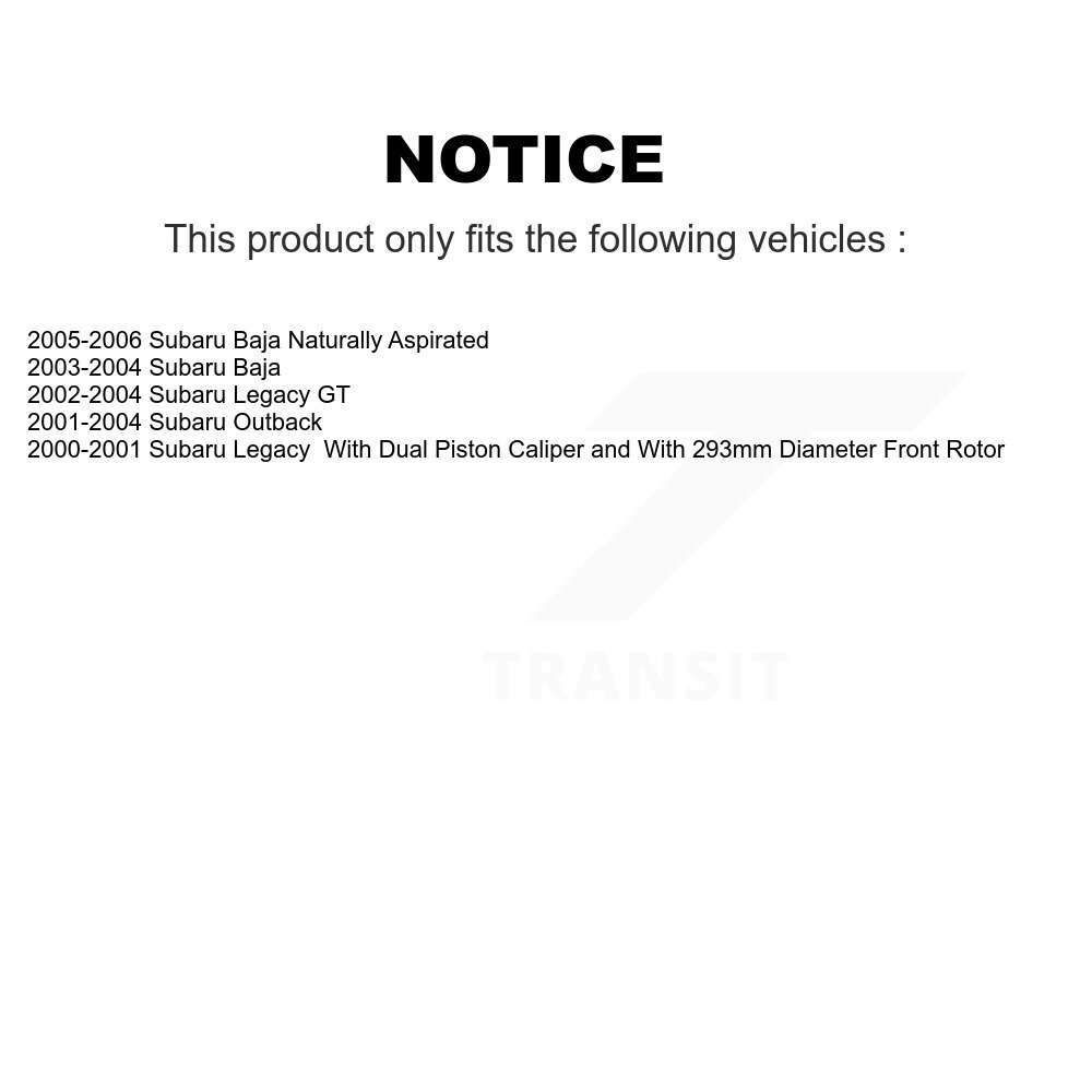 Front Rear Coated Disc Brake Rotors Kit For Subaru Outback Legacy Baja KG-100937 - Image 2