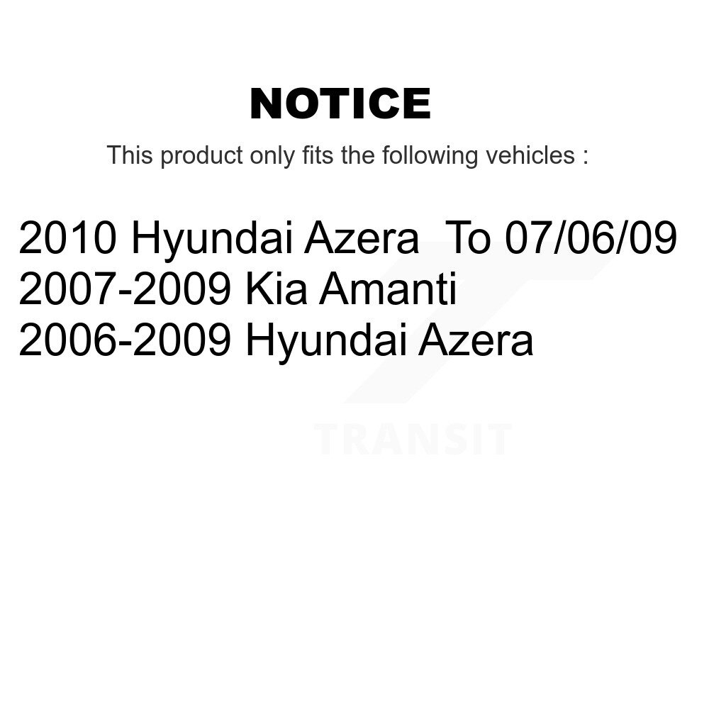 Front Rear Coated Disc Brake Rotors Kit For Hyundai Azera Kia Amanti KG-100957 - Image 2