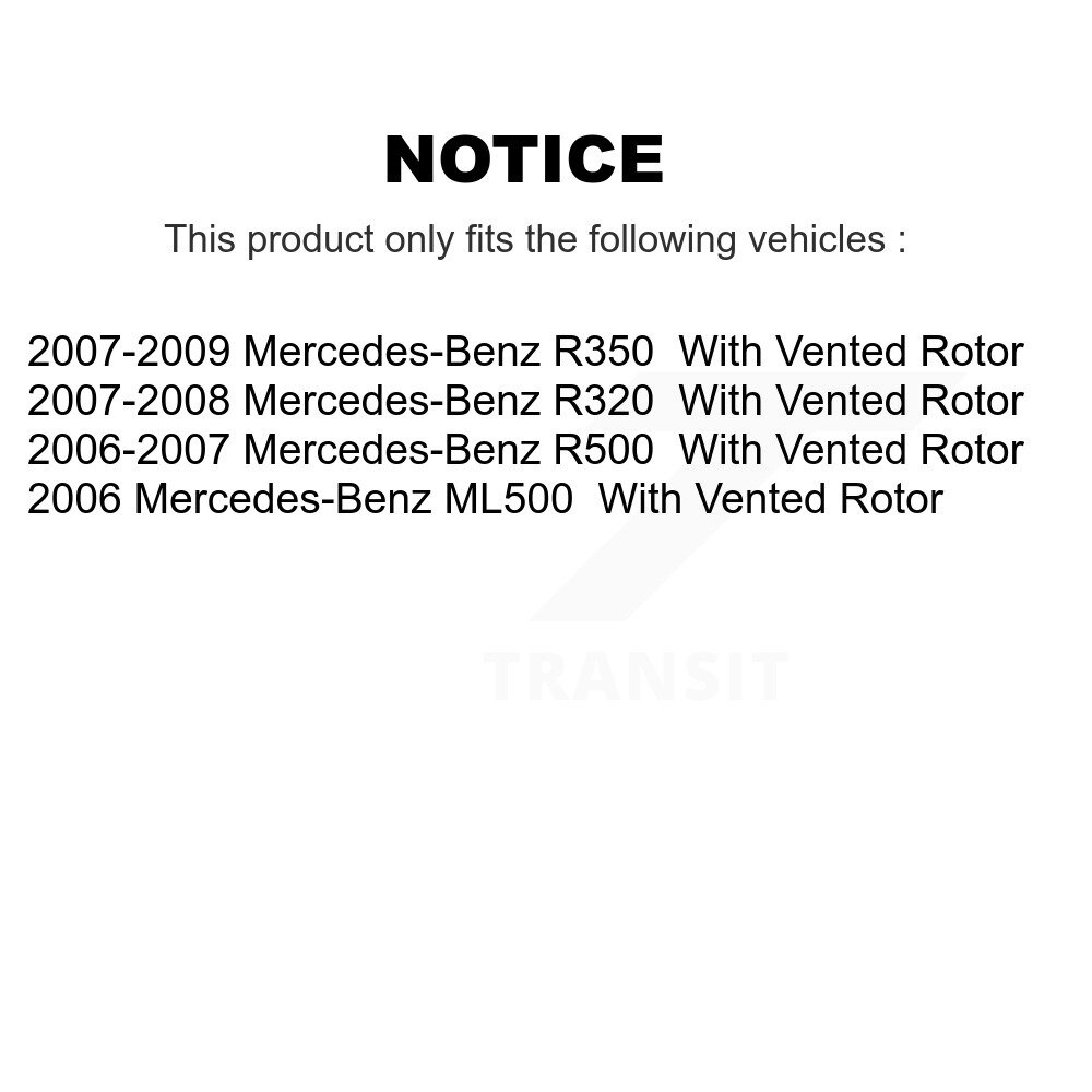 Front Rear Coated Brake Rotor Kit For Mercedes-Benz ML500 R320 R350 R500 With Vented KG-101009 - Image 2