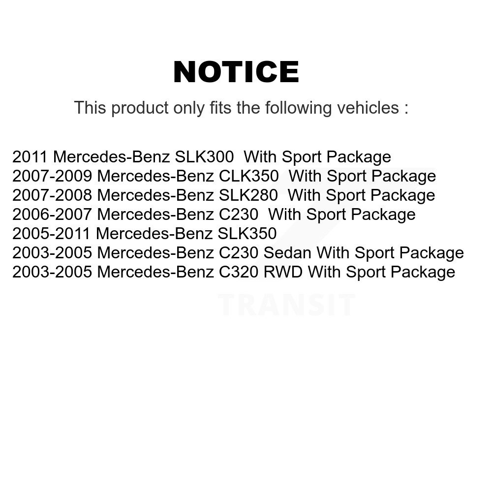 Front Rear Coated Brake Rotors Kit For Mercedes-Benz C230 SLK350 CLK350 C320 SLK280 SLK300 KG-101045 - Image 2