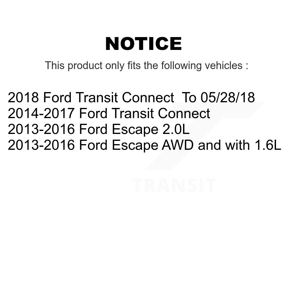 Front Rear Coated Disc Brake Rotors Kit For Ford Escape Transit Connect KG-101051 - Image 2