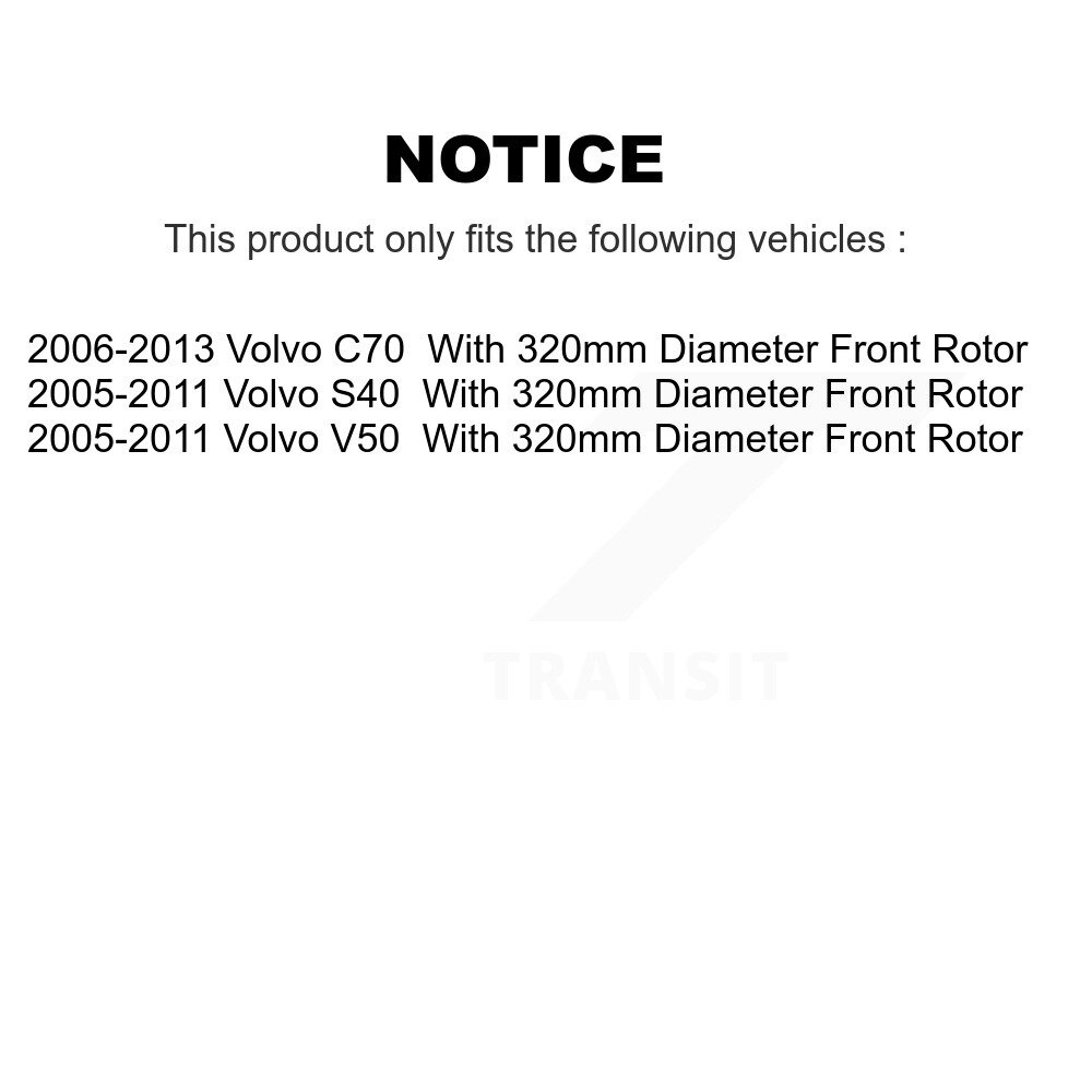 Front Rear Coat Disc Brake Rotor Kit For Volvo S40 V50 C70 With 320mm Diameter KG-101053 - Image 2