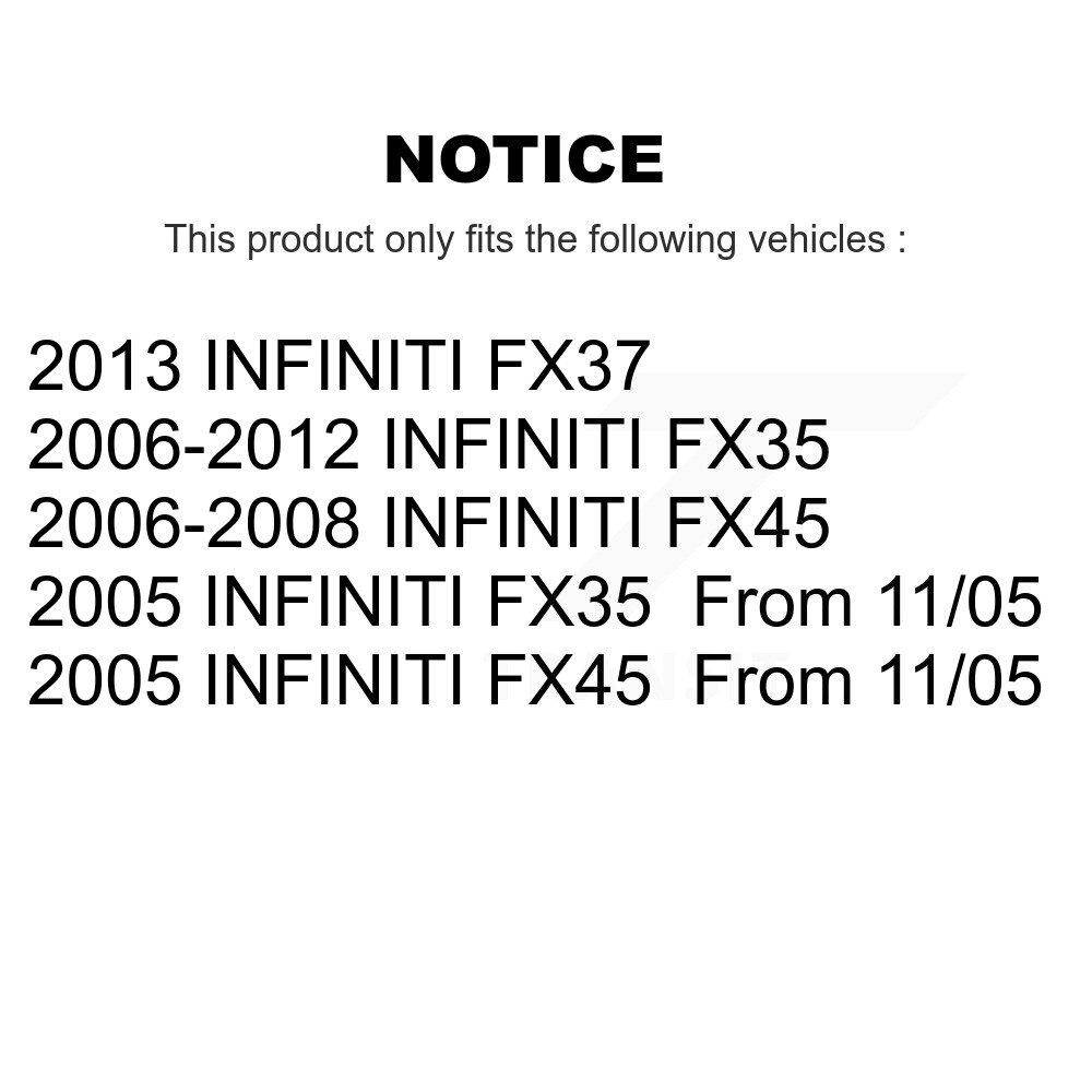 Front Rear Coated Disc Brake Rotors Kit For INFINITI FX35 FX45 FX37 KG-101056 - Image 2