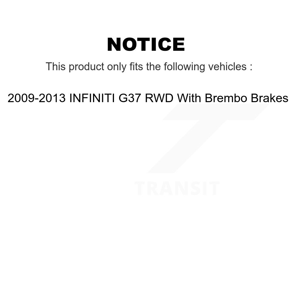 Front Rear Coated Disc Brake Rotors Kit For 2009-2013 INFINITI G37 RWD With Brembo Brakes KG-101099 - Image 2