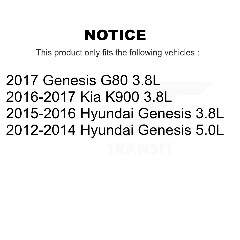Front Rear Coated Disc Brake Rotors Kit For Hyundai Genesis G80 Kia K900 KG-101139 - Image 2