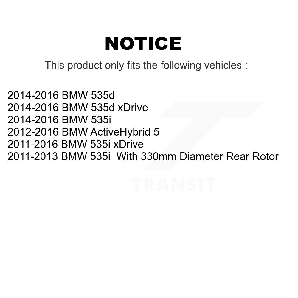 Front Rear Coated Disc Brake Rotors Kit For BMW 535i xDrive 535d ActiveHybrid 5 KG-101218 - Image 2
