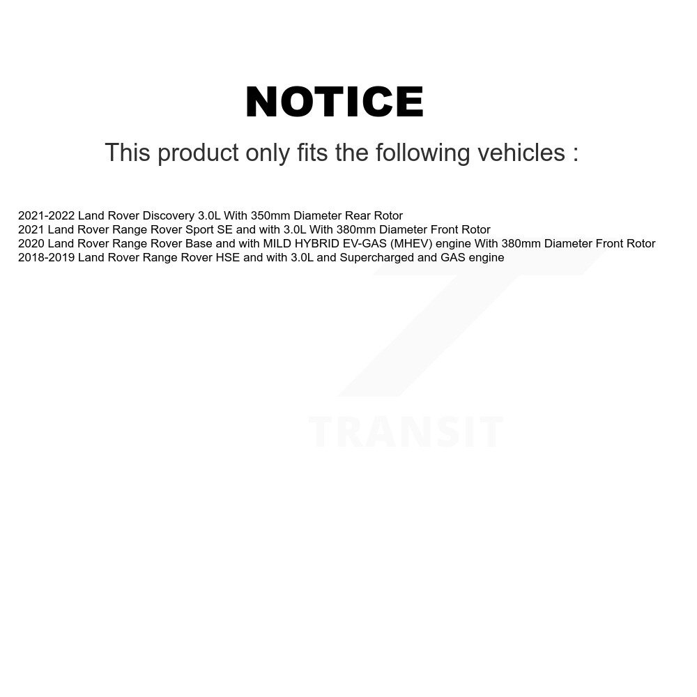 Front Rear Coated Disc Brake Rotors Kit For Land Rover Range Sport Discovery KG-101269 - Image 2