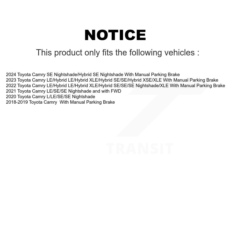 Front Rear Coated Disc Brake Rotors Kit For Toyota Camry KG-101298 - Image 2