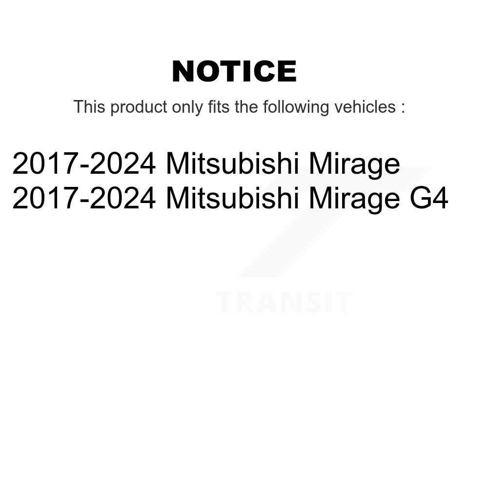 Front Coated Disc Brake Rotors Pair For 2017-2024 Mitsubishi Mirage G4 KG-101333 - Image 2