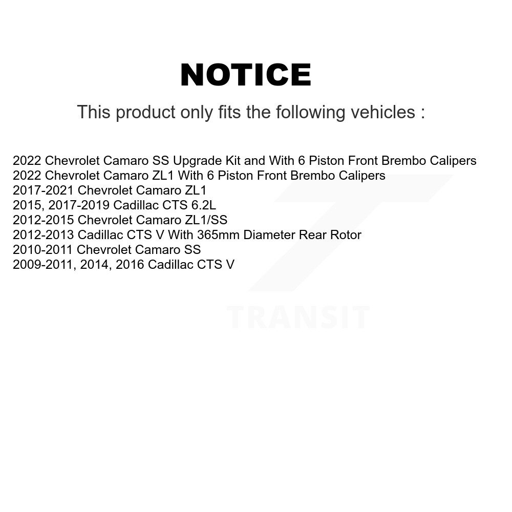 Rear Coated Disc Brake Rotors Pair For Chevrolet Camaro Cadillac CTS KG-101349 - Image 2