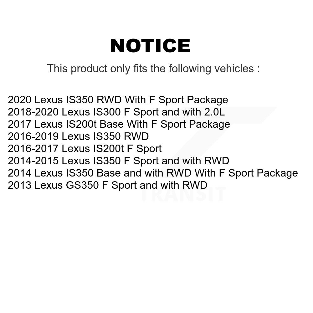 Front Rear Coated Disc Brake Rotor And Hub Assembly Kit For Lexus IS350 IS300 GS350 IS200t KG-101476 - Image 2
