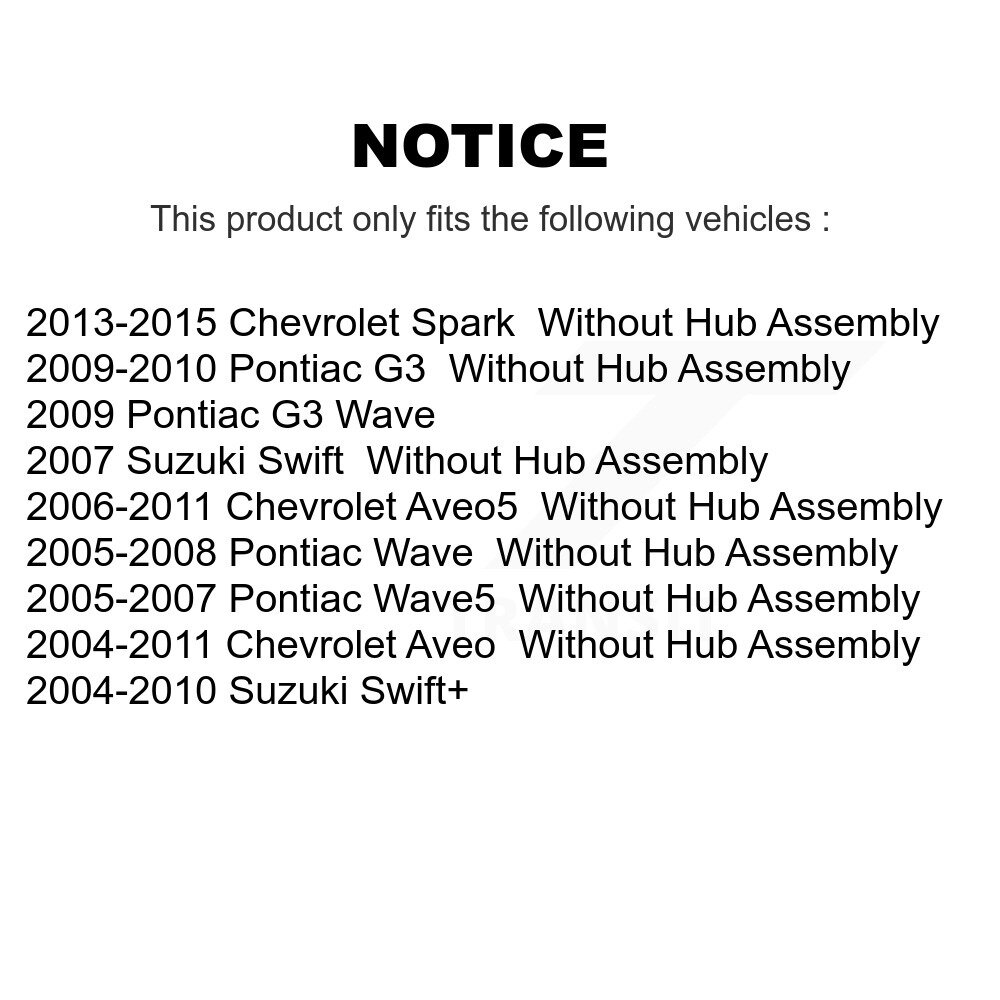 Front Rear Disc Brake Rotor Drum Kit For Chevrolet Aveo Pontiac Aveo5 Wave Spark G3 Suzuki KG-101493 - Image 2
