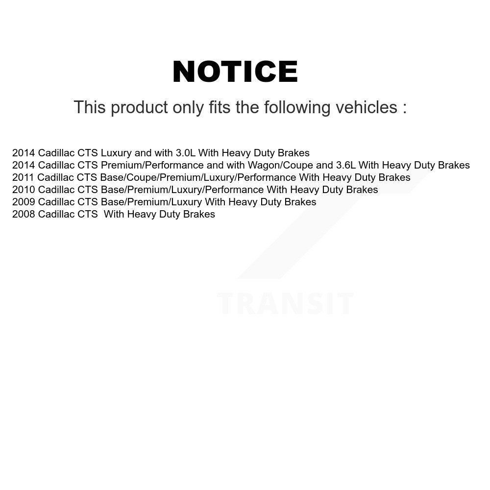 Front Rear Coated Disc Brake Rotors Kit For Cadillac CTS With Heavy Duty Brakes KG-101499 - Image 2