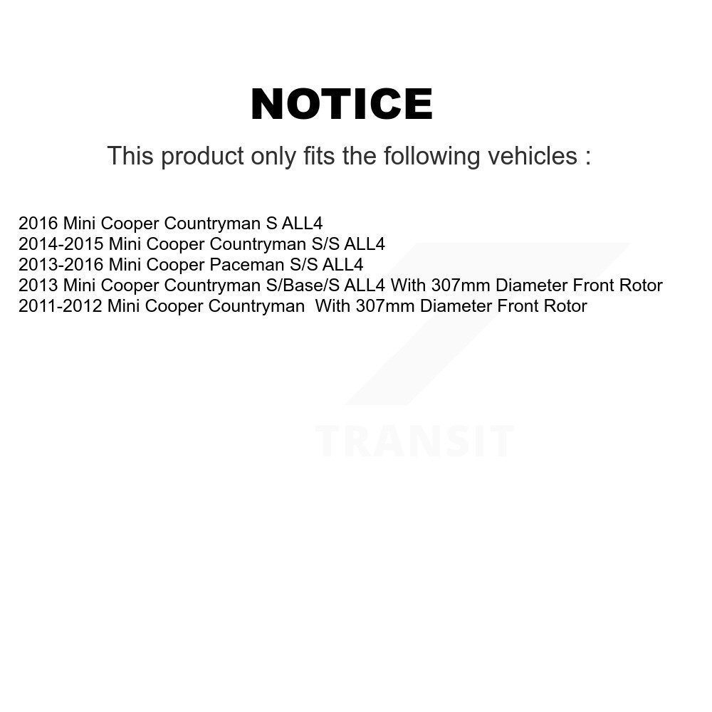 Front Rear Coated Disc Brake Rotors Kit For Mini Cooper Countryman Paceman KG-101506 - Image 2