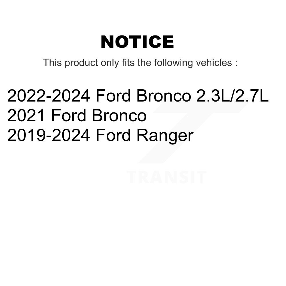 Front Rear Coated Disc Brake Rotors Kit For Ford Ranger Bronco KG-101590 - Image 2