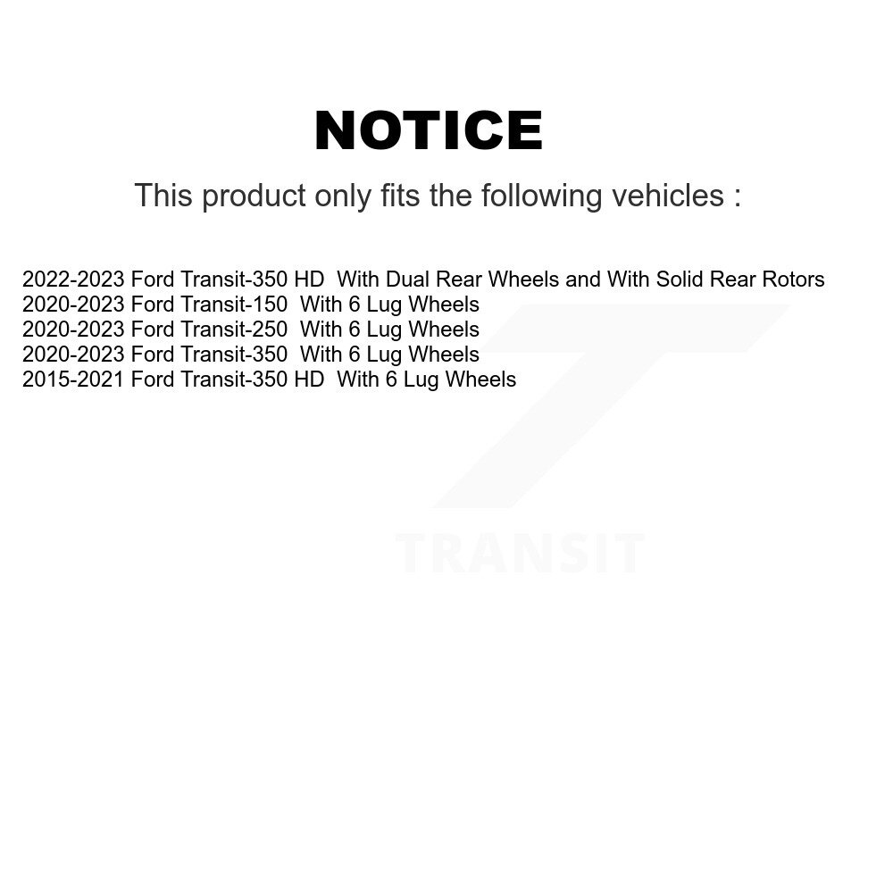 Rear Coated Disc Brake Rotors Pair For Ford Transit-250 Transit-350 HD Transit-150 KG-101659 - Image 2