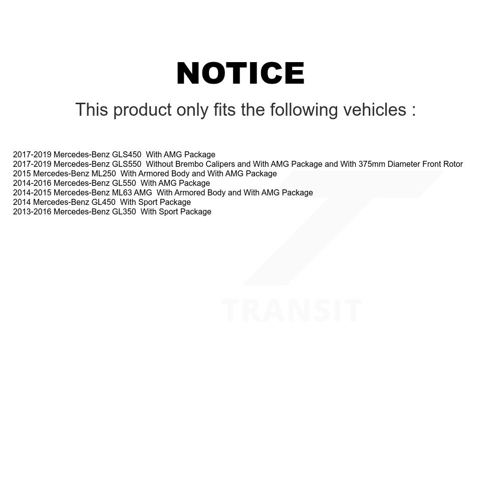 Front Rear Coat Brake Rotor Kit For Mercedes-Benz GL350 GLS450 GLS550 GL550 ML63 AMG GL450 KG-101705 - Image 2
