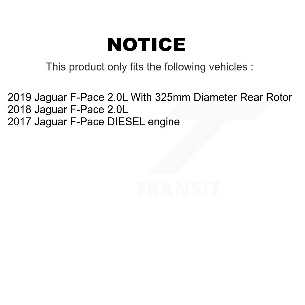 Front Rear Coated Disc Brake Rotors Kit For Jaguar F-Pace KG-101706 - Image 2