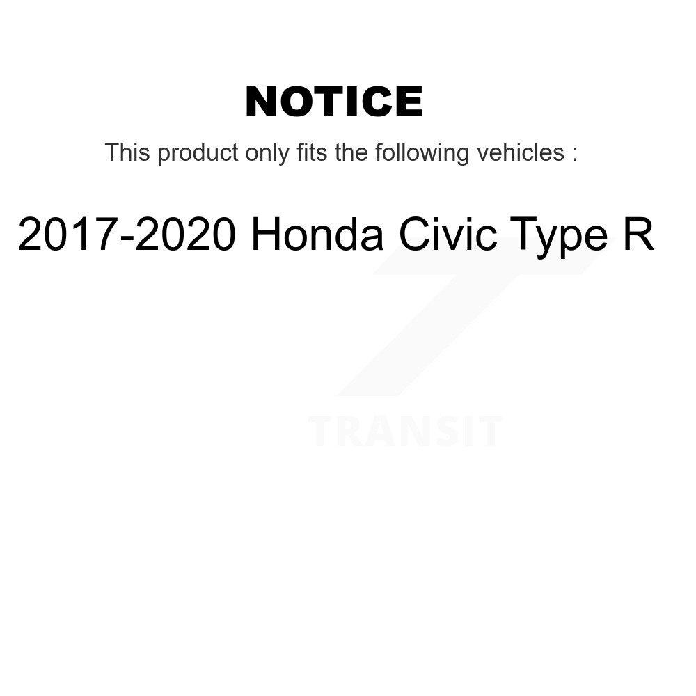Front Coated Disc Brake Rotors Pair For 2017-2020 Honda Civic Type R KG-101711 - Image 2